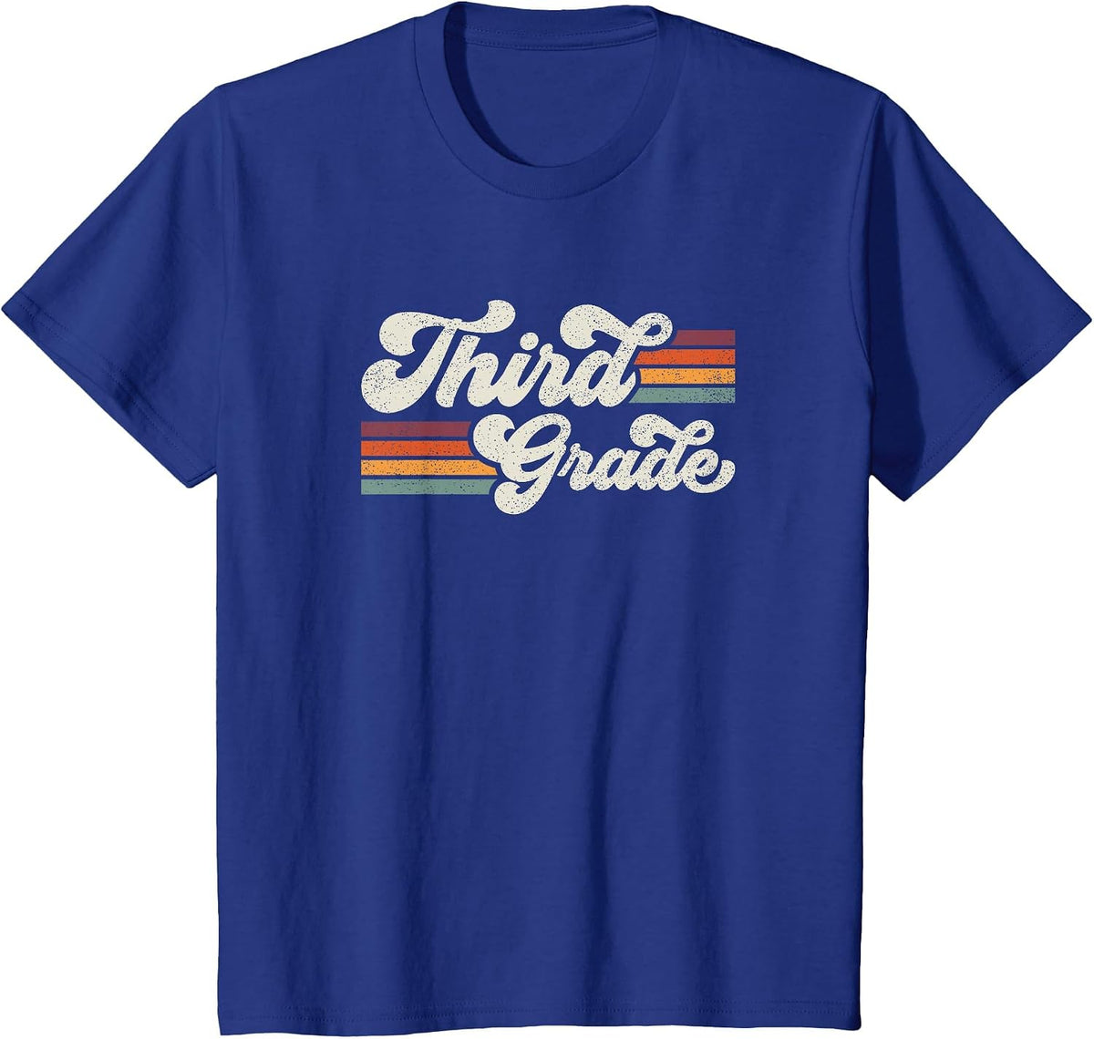 Retro Third Grade Teacher Back to School T-Shirt - Royal Blue