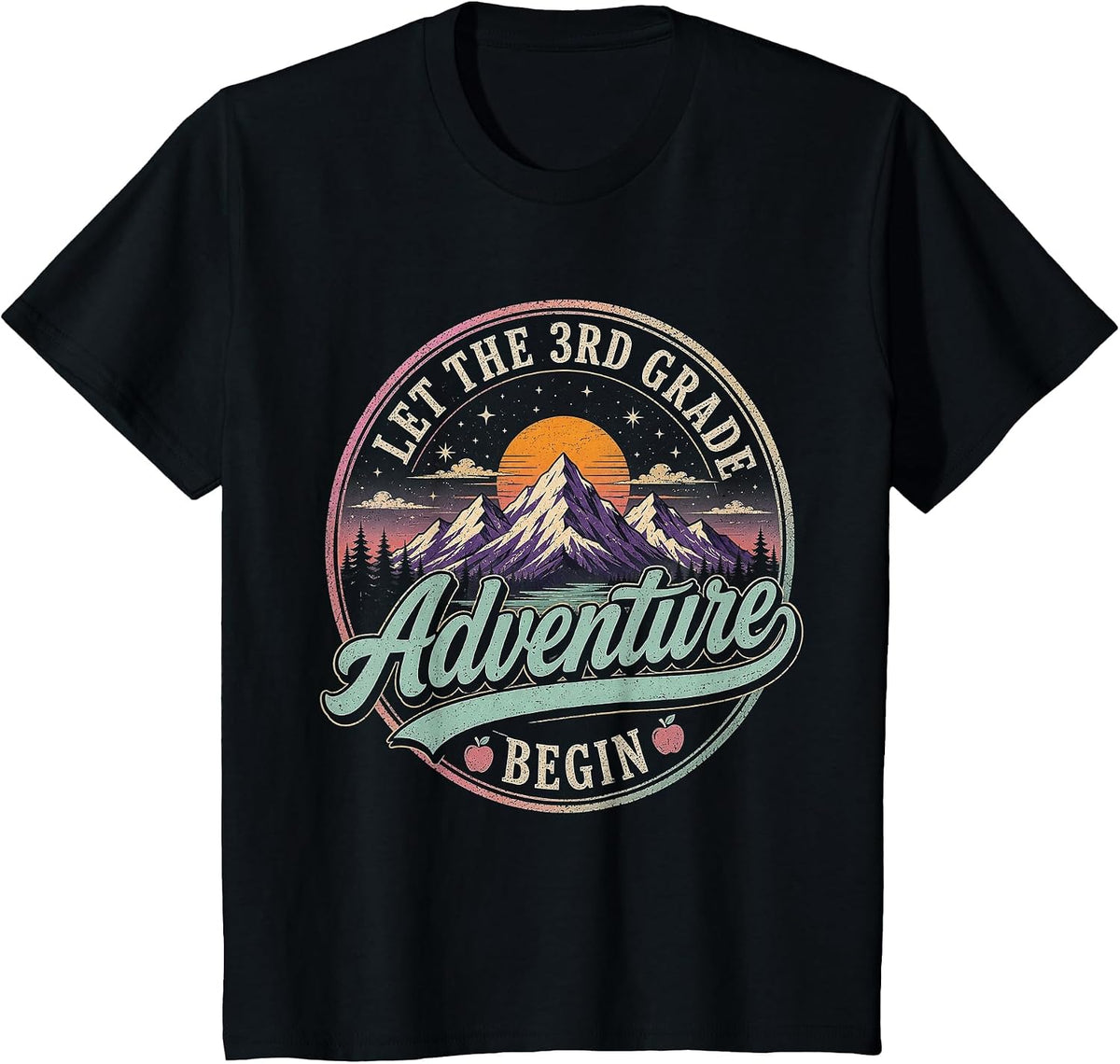 Let The 3rd Grade Adventure Begin Funny 3rd Grade Teacher T-Shirt - Black