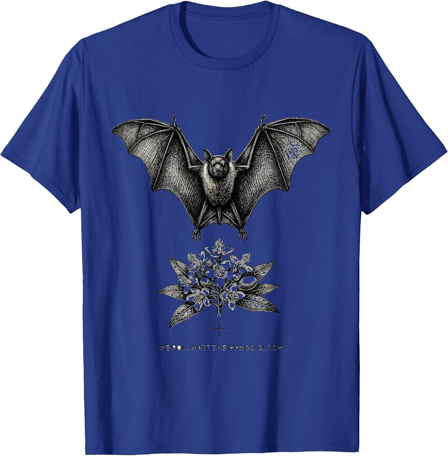 We Pollinate The Mango Bloom Bat Lover Wildlife Conservation T-Shirt - Royal Blue