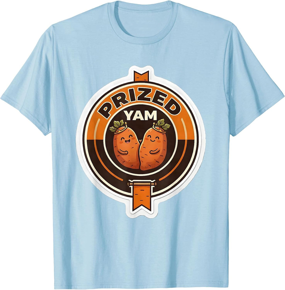 Men's Prized Yam Funny Thanksgiving Matching Couple Sweet Potato T-Shirt - Baby Blue