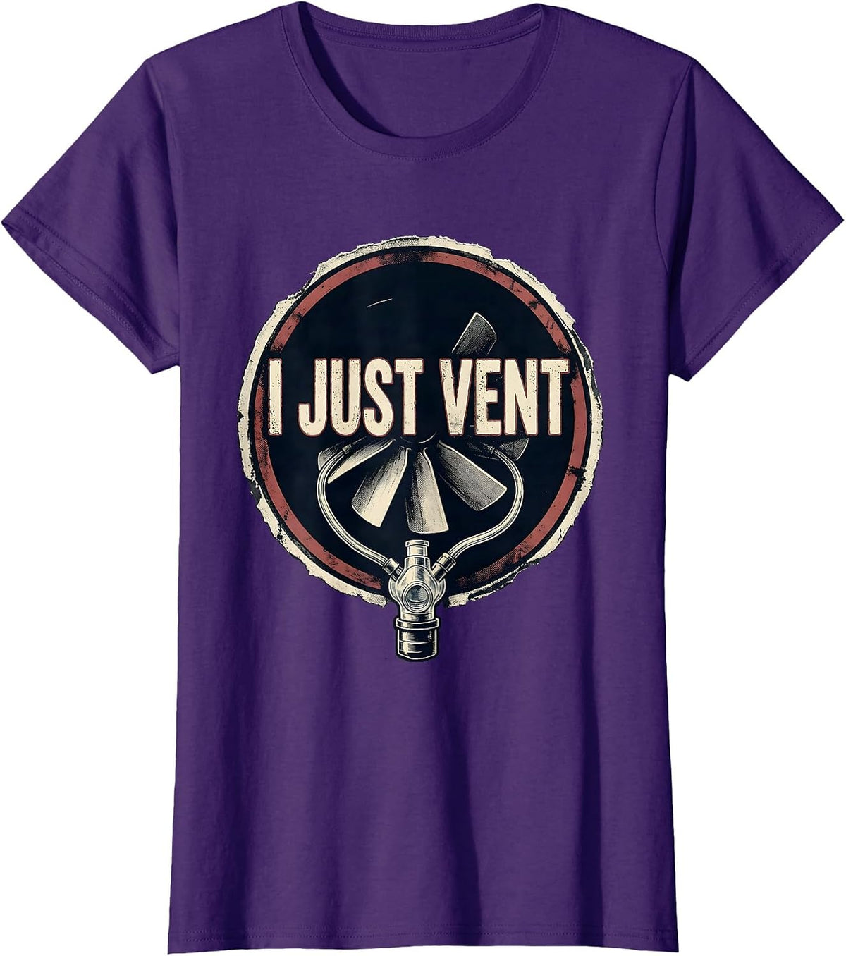 Women's I Just Vent Bold Stencil Respiratory Therapist RT Humor T-Shirt - Purple