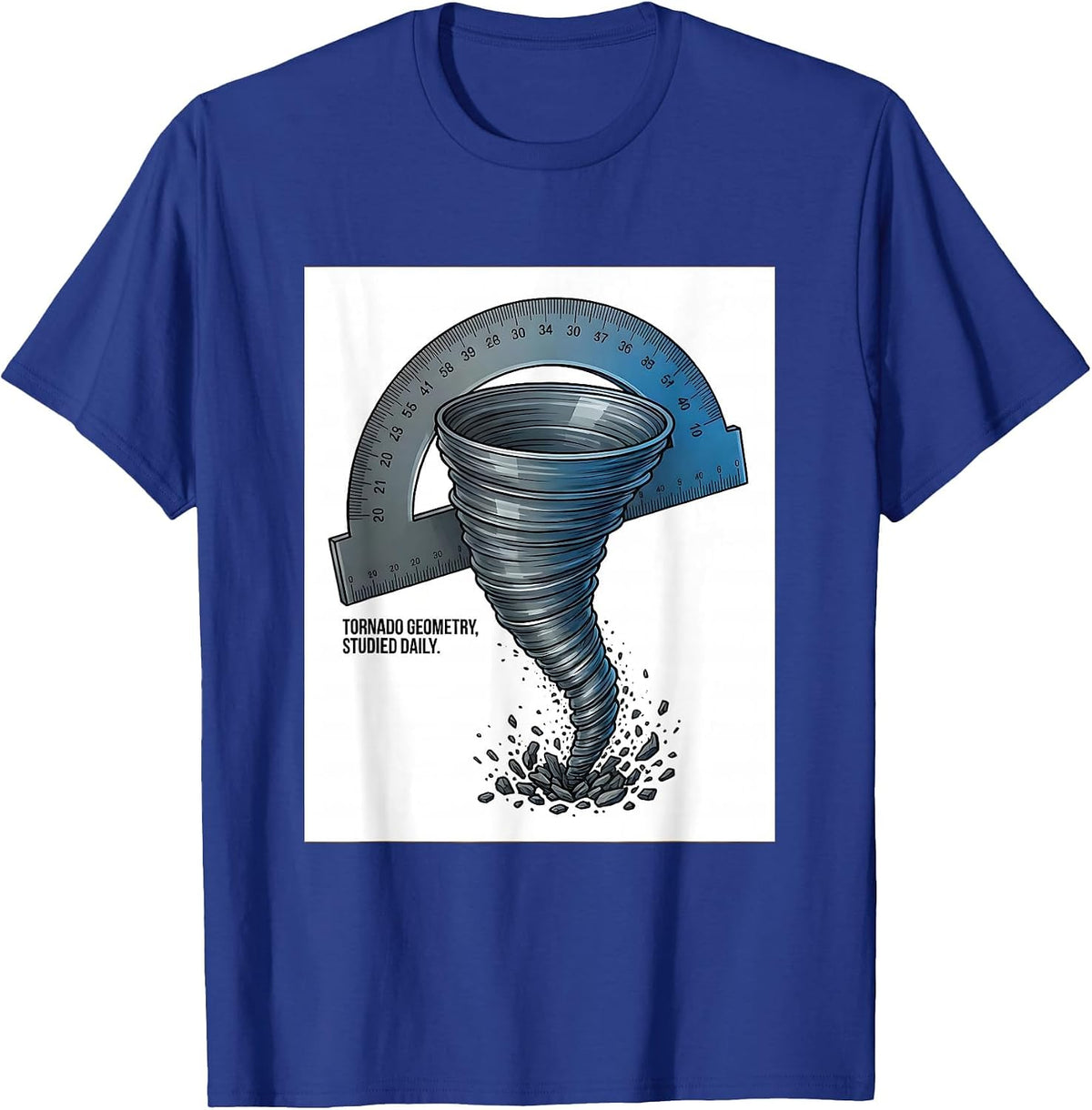 Tornado Geometry Studied Daily Meteorology Storm Chaser T-Shirt - Royal Blue
