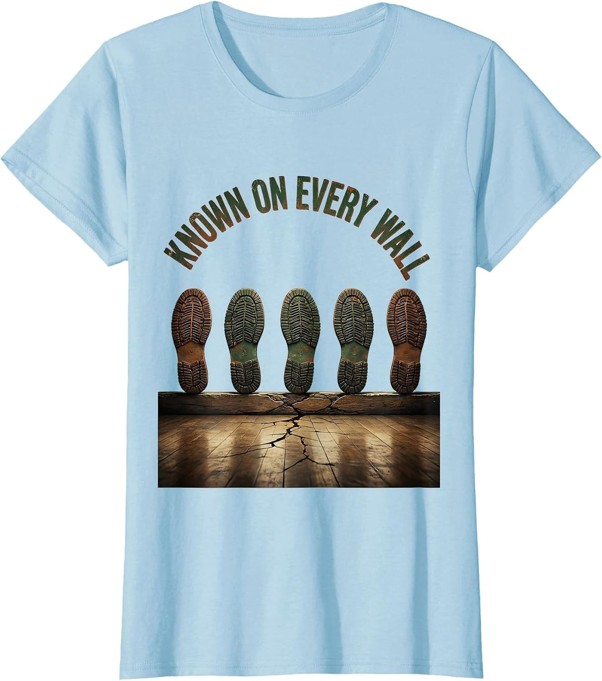 Known On Every Wall Vintage Dance Lover Line Dance Humor T-Shirt - Baby Blue