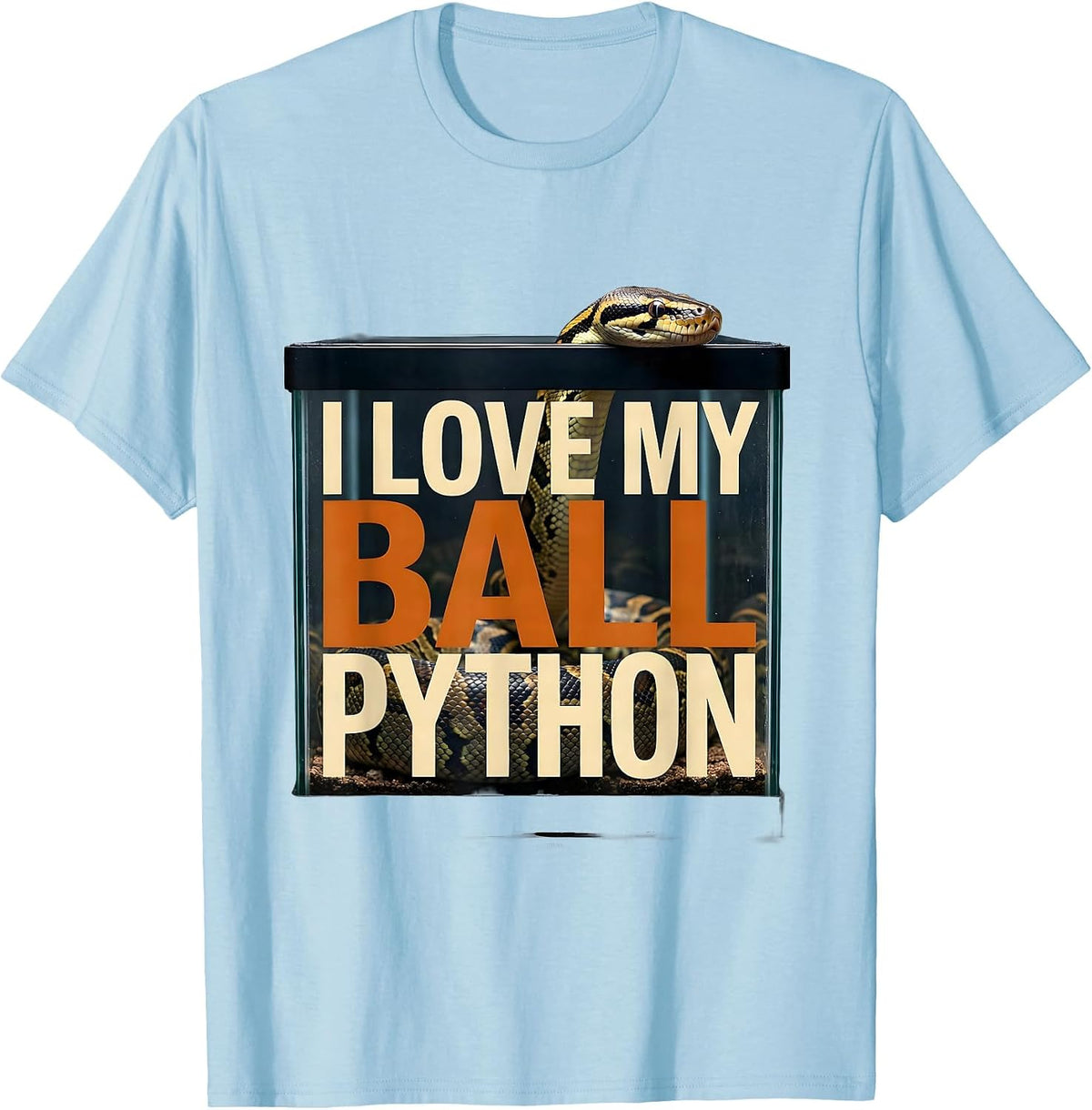 Men's I Love My Ball Python Funny Reptile Lover Pet Owner Gift T-Shirt - Baby Blue