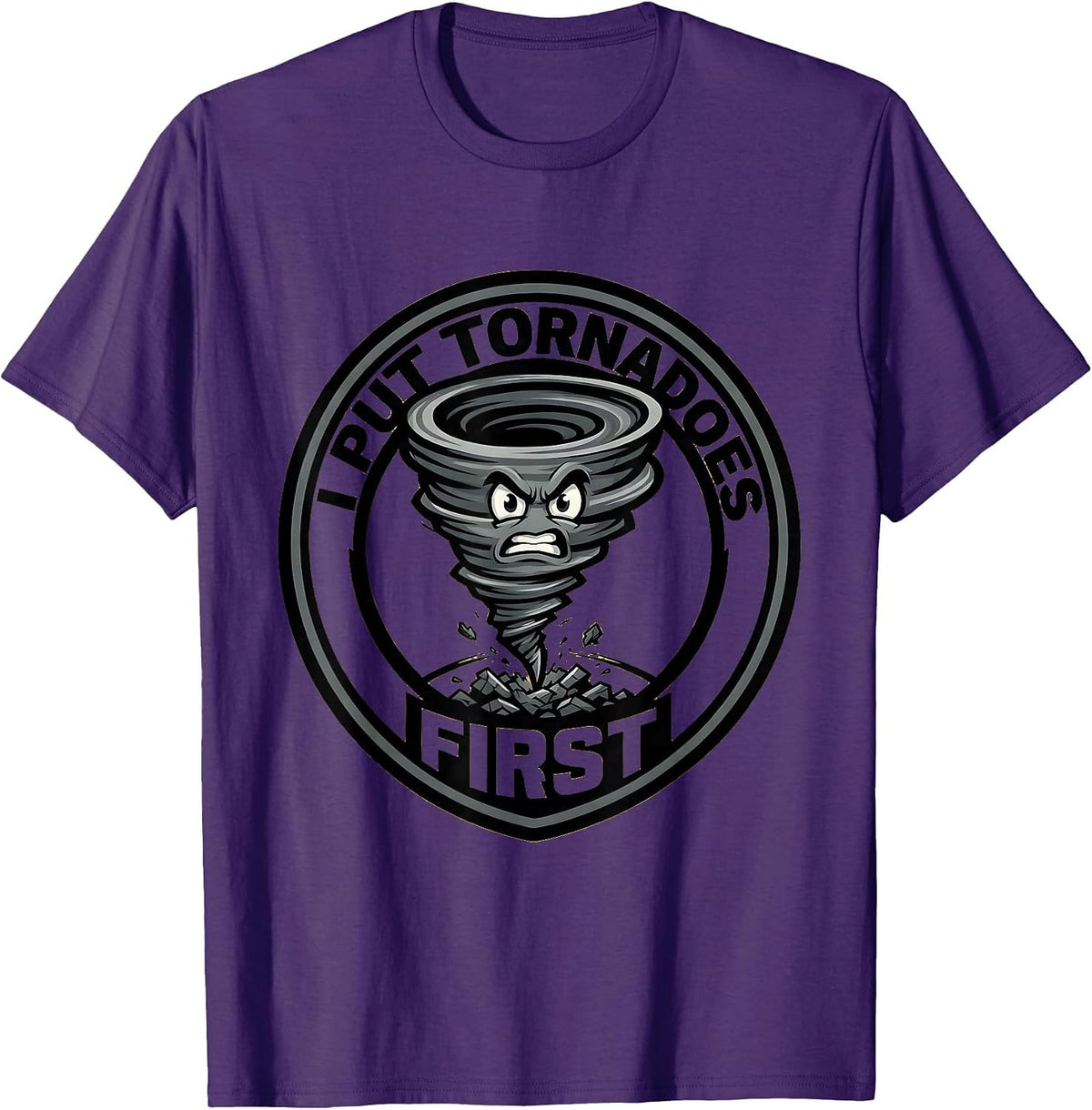 Men's I Put Tornadoes First Funny Storm Chaser Meteorology T-Shirt - Purple