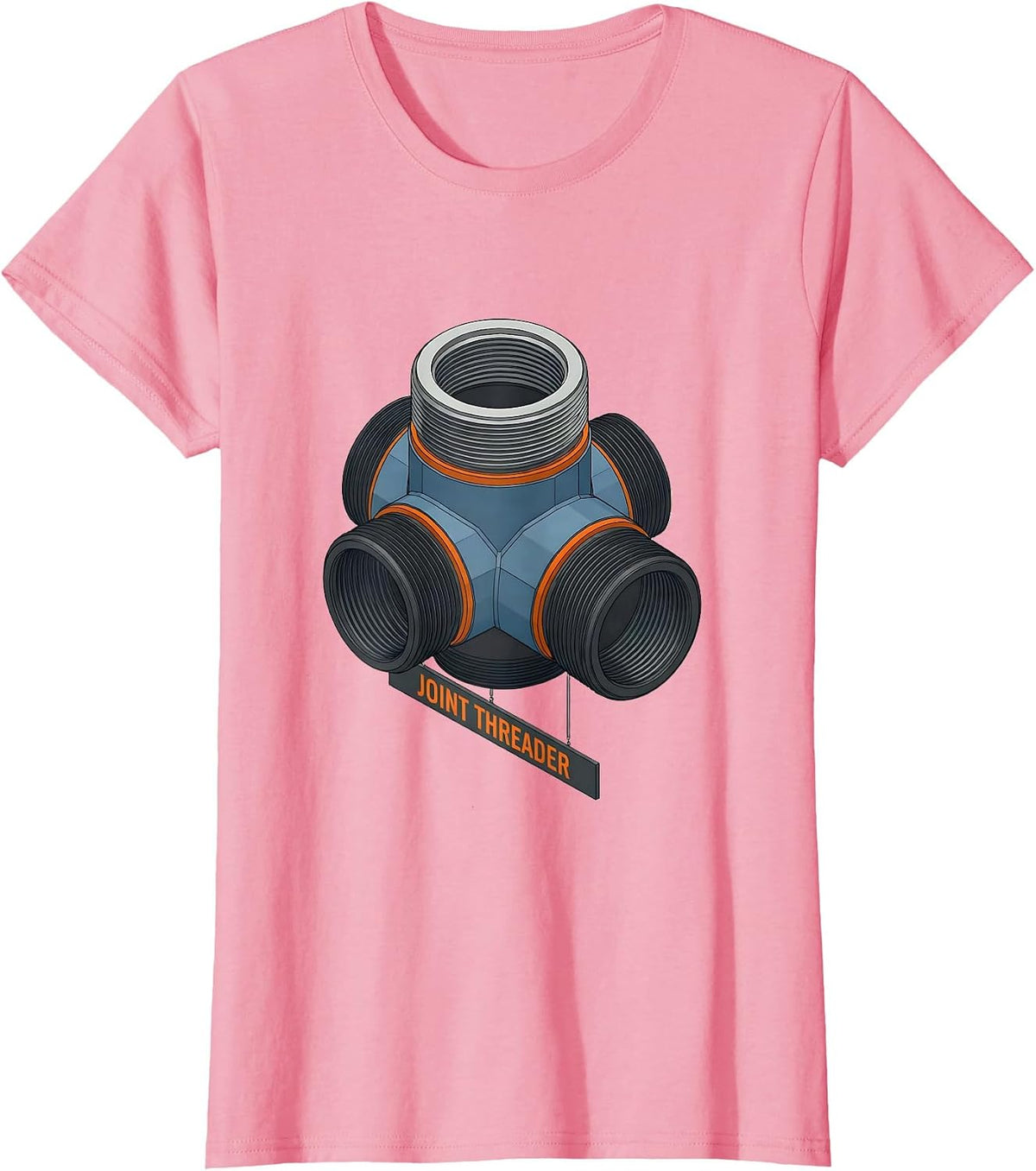 Women's Joint Threader Funny Plumber Pipefitter Occupational Humor T-Shirt - Pink