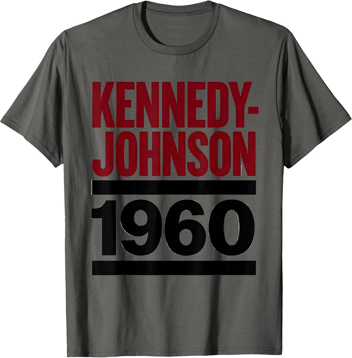 Men's Kennedy-Johnson 1960 Retro Political Nostalgia 4th of July T-Shirt - Asphalt Grey