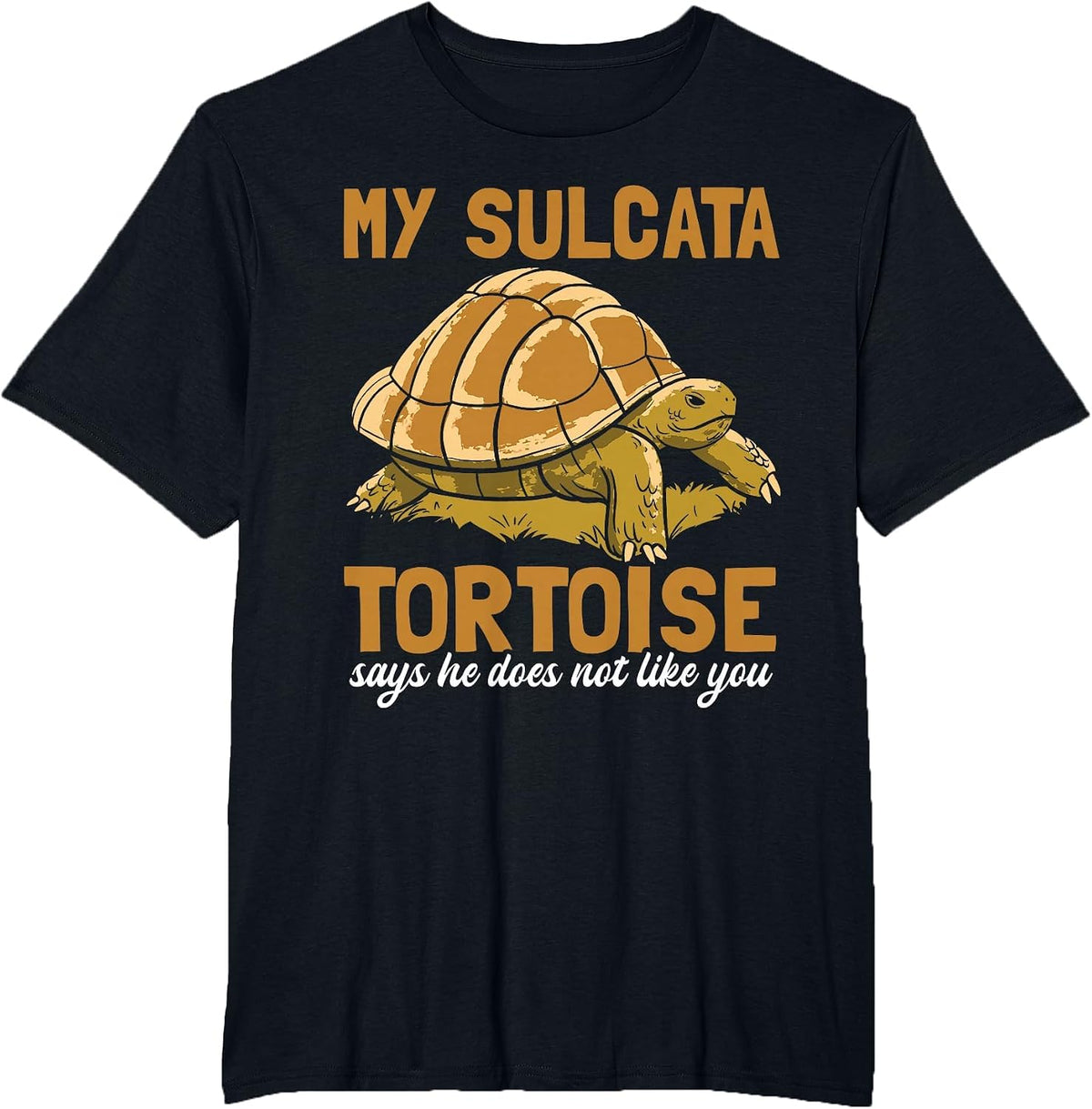 Sulcata Tortoise Funny Turtle African Wild Animal Souvenir T-Shirt - Black
