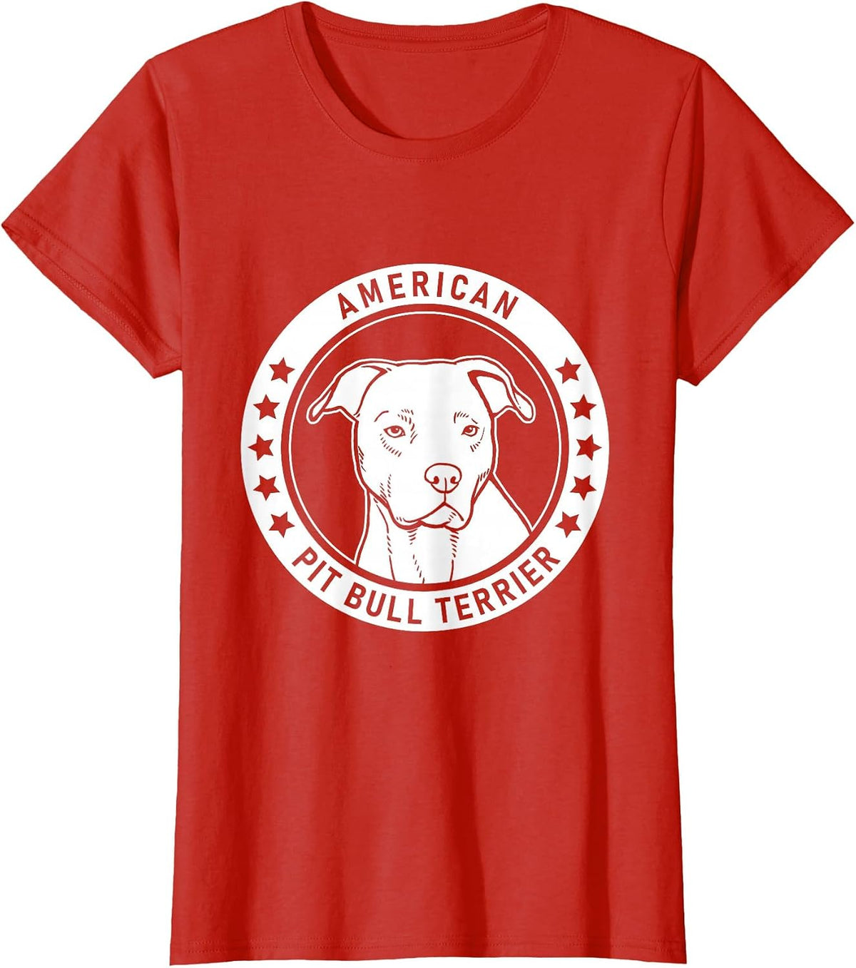 American Pit Bull Terrier Portrait T-Shirt - Red