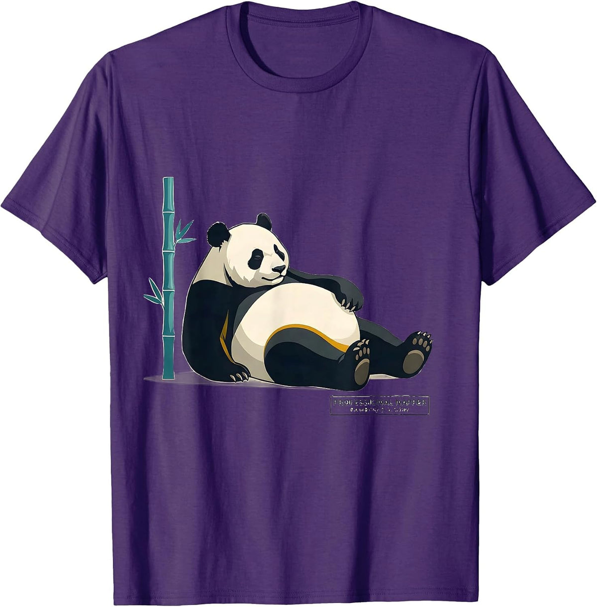 Men's Professional Napper Bamboo Division Midcentury Modern Panda T-Shirt - Purple