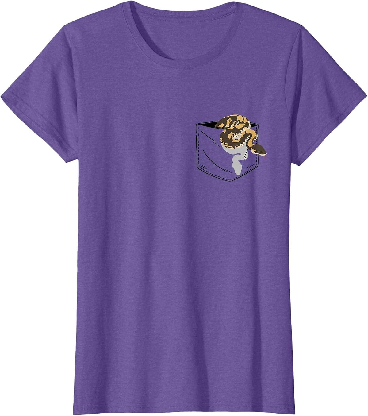 Snake in Pocket Python Tee Shirt for Ball Python Lovers Snake Owner T Shirts - Purple Heather