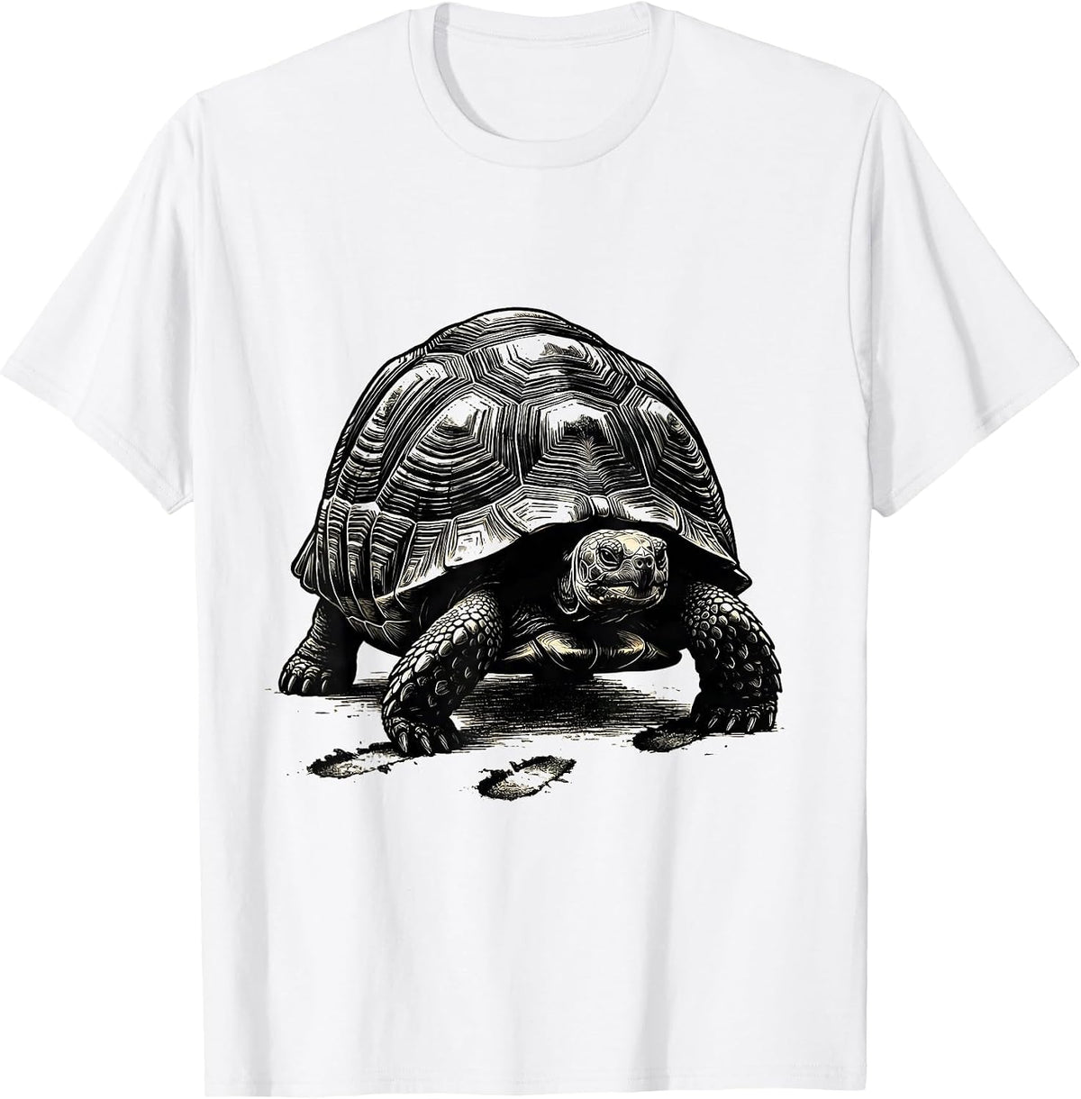 Men's Compact Tortoise Scratchboard Funny Turtle Lover Gift T-Shirt - White