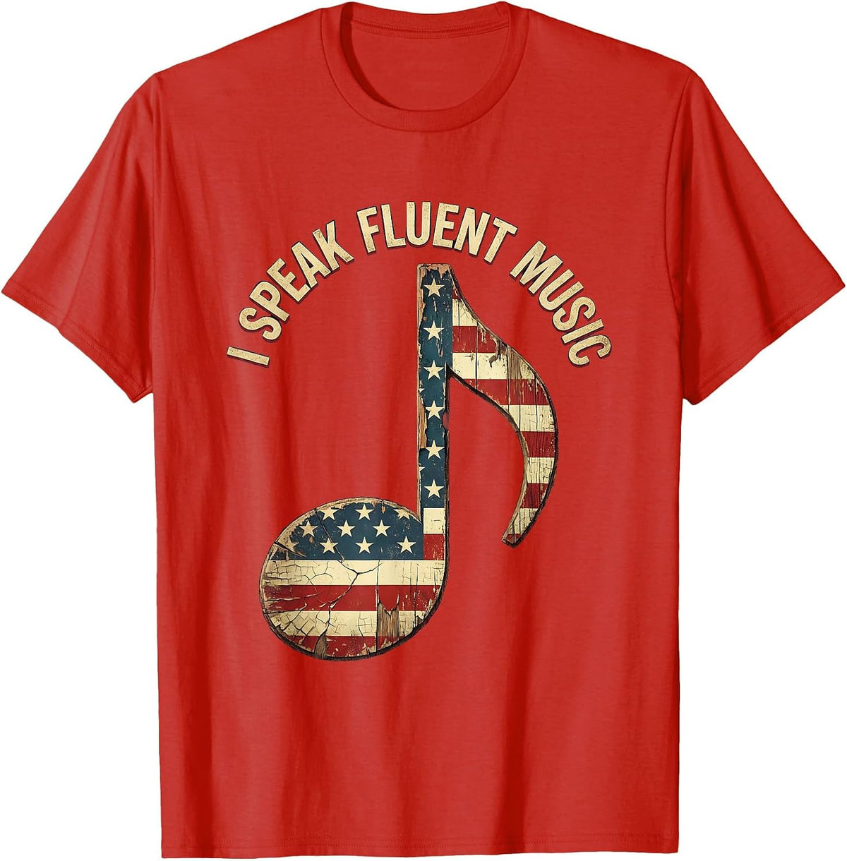 Men's I Speak Fluent Music Teacher Design T-Shirt - Red