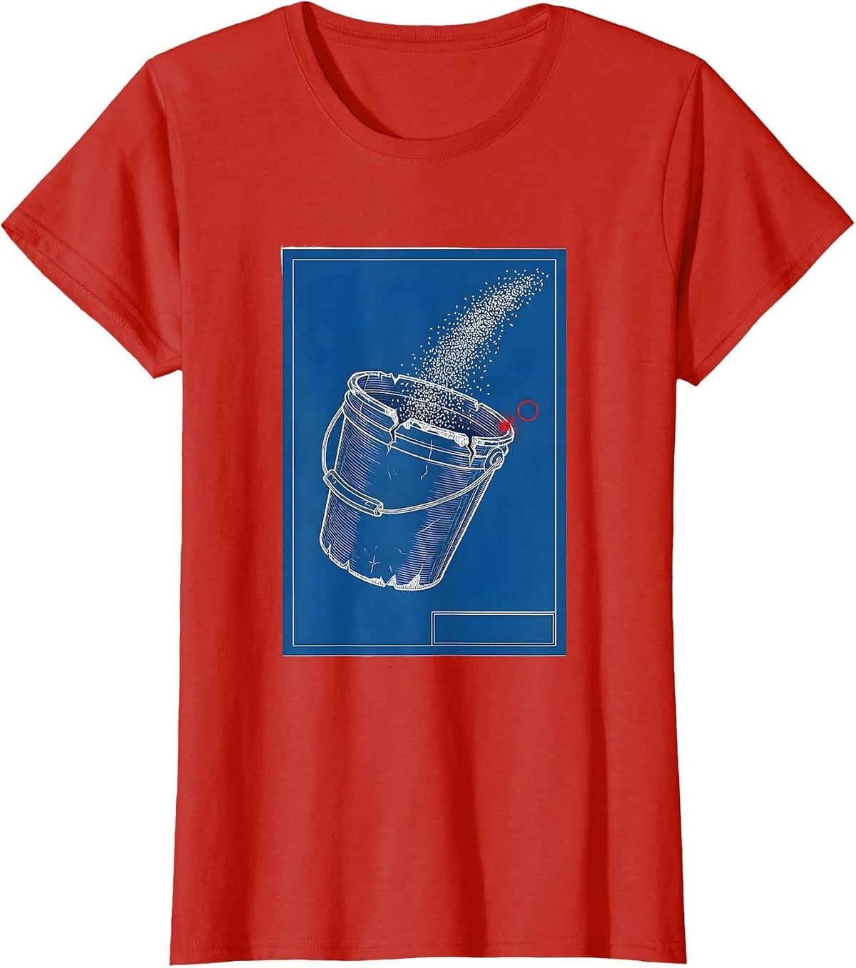 Women's Battered Feed Bucket Farm Life Sarcastic Humor T-Shirt - Red