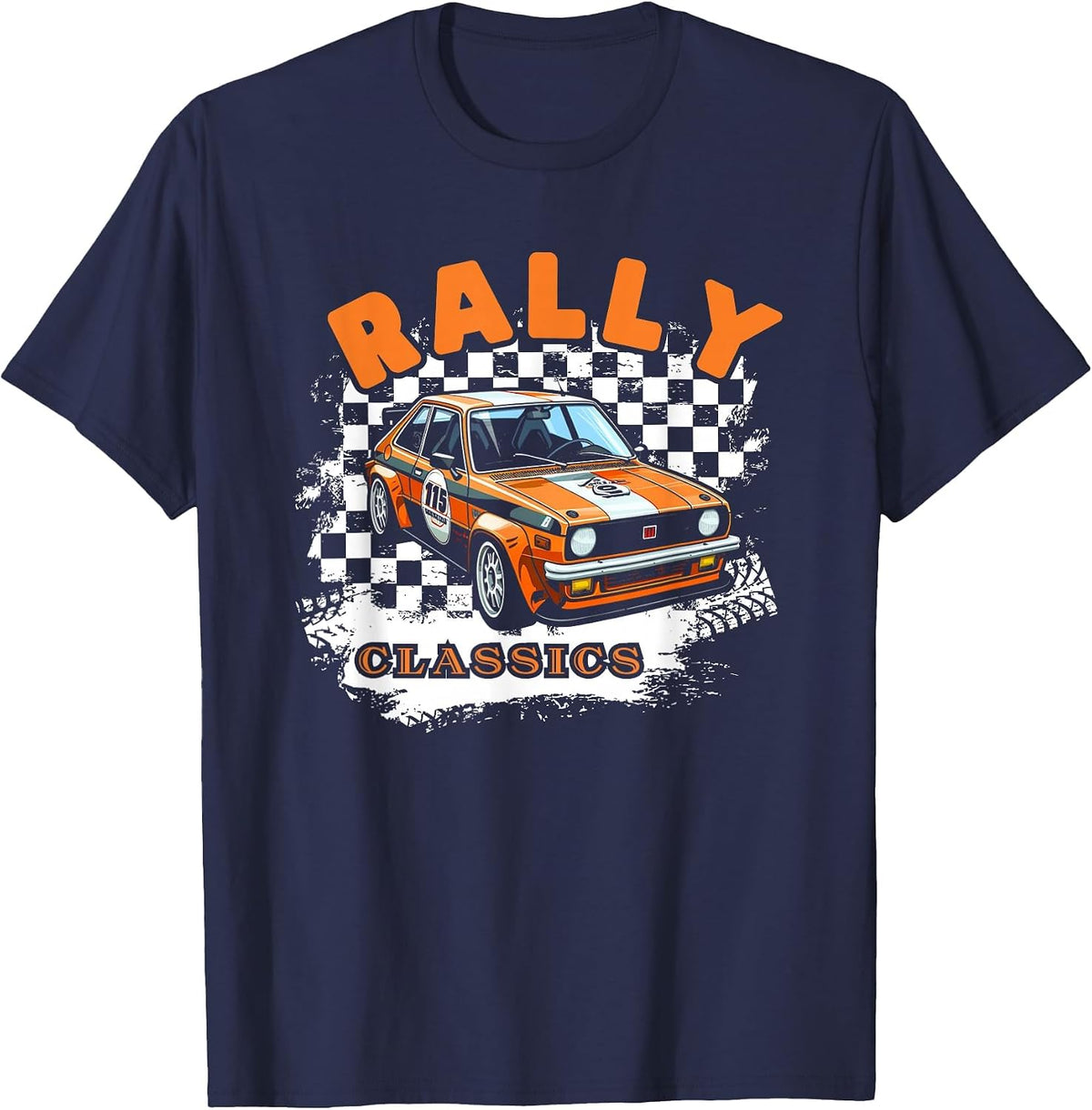 Rally Classics Shirt Car Racing Motorsport Rally Sport T-Shirt - Navy Blue