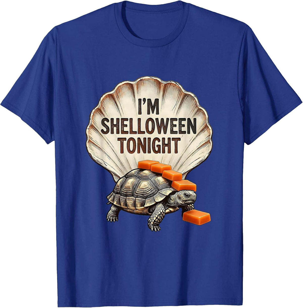 I'm Shelloween Tonight Funny Tortoise Halloween Costume Gift T-Shirt - Royal Blue