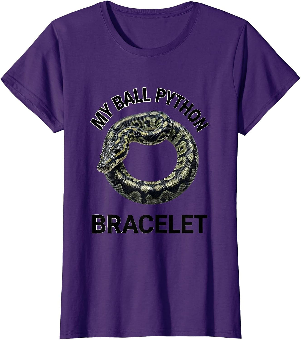 Women's My Ball Python Bracelet Minimalist Reptile Lover Gift T-Shirt - Purple