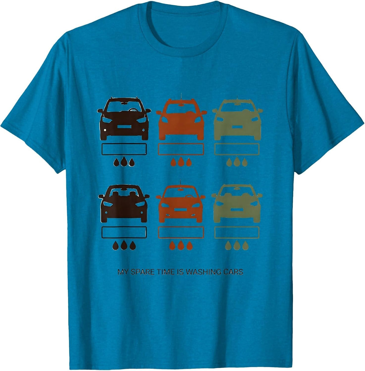 My Spare Time Is Washing Cars Funny Car Enthusiast Car Lover T-Shirt - Sapphire Blue
