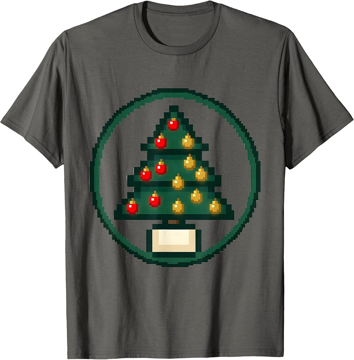 Pixel 67 Christmas Pajama Badge Gen Alpha Holiday T-Shirt - Asphalt Grey