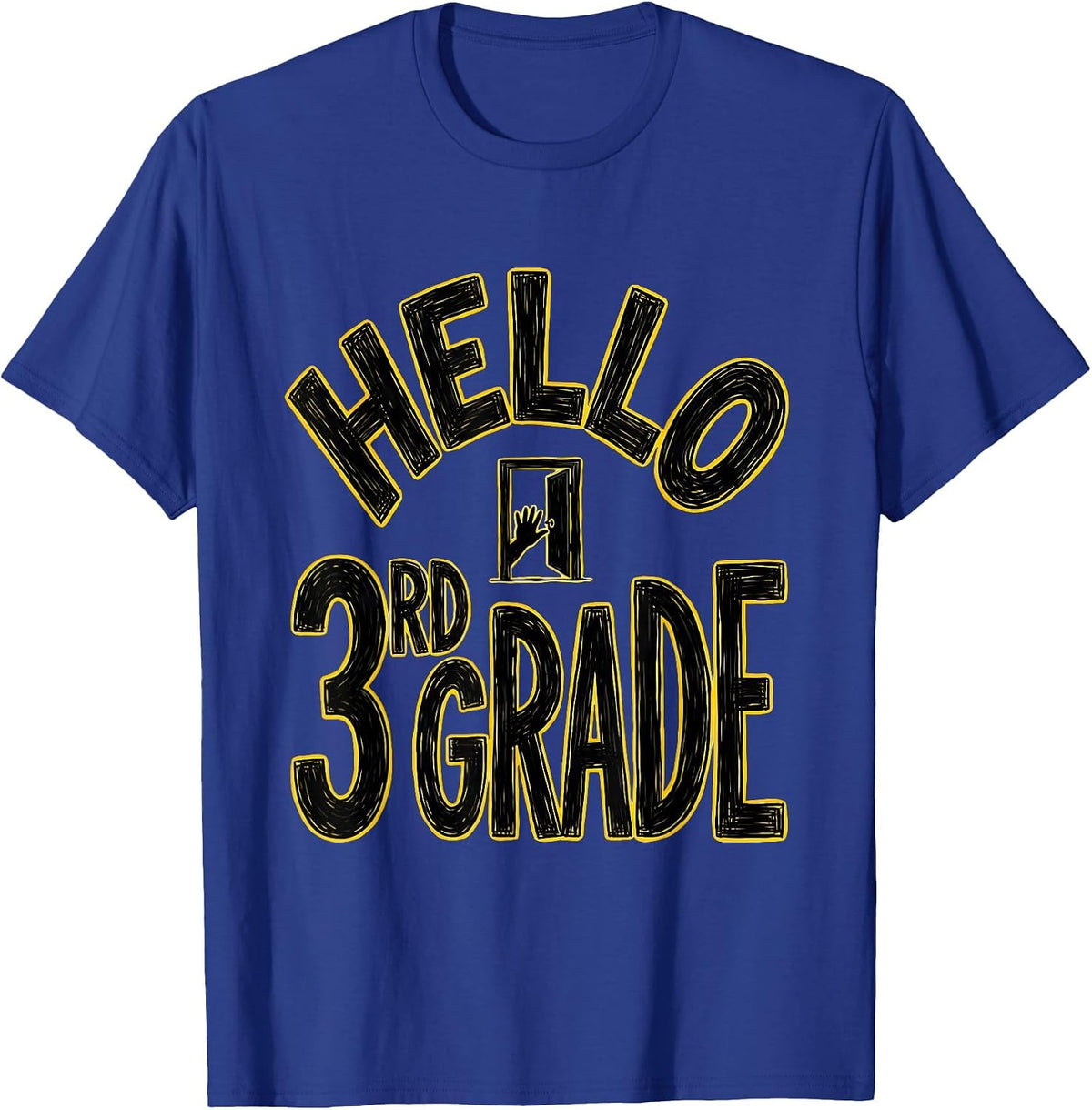 Hello, 3rd Grade Playful Third Grade Teacher Back To School T-Shirt - Royal Blue