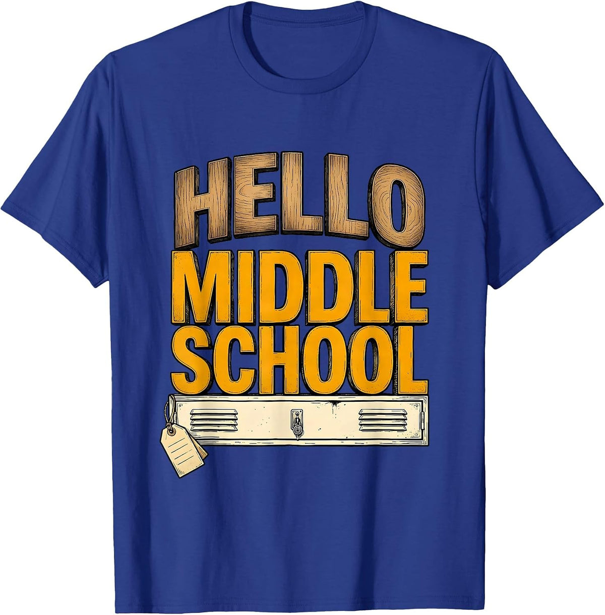 Men's Hello Middle School Cute Kids First Day of School T-Shirt - Royal Blue