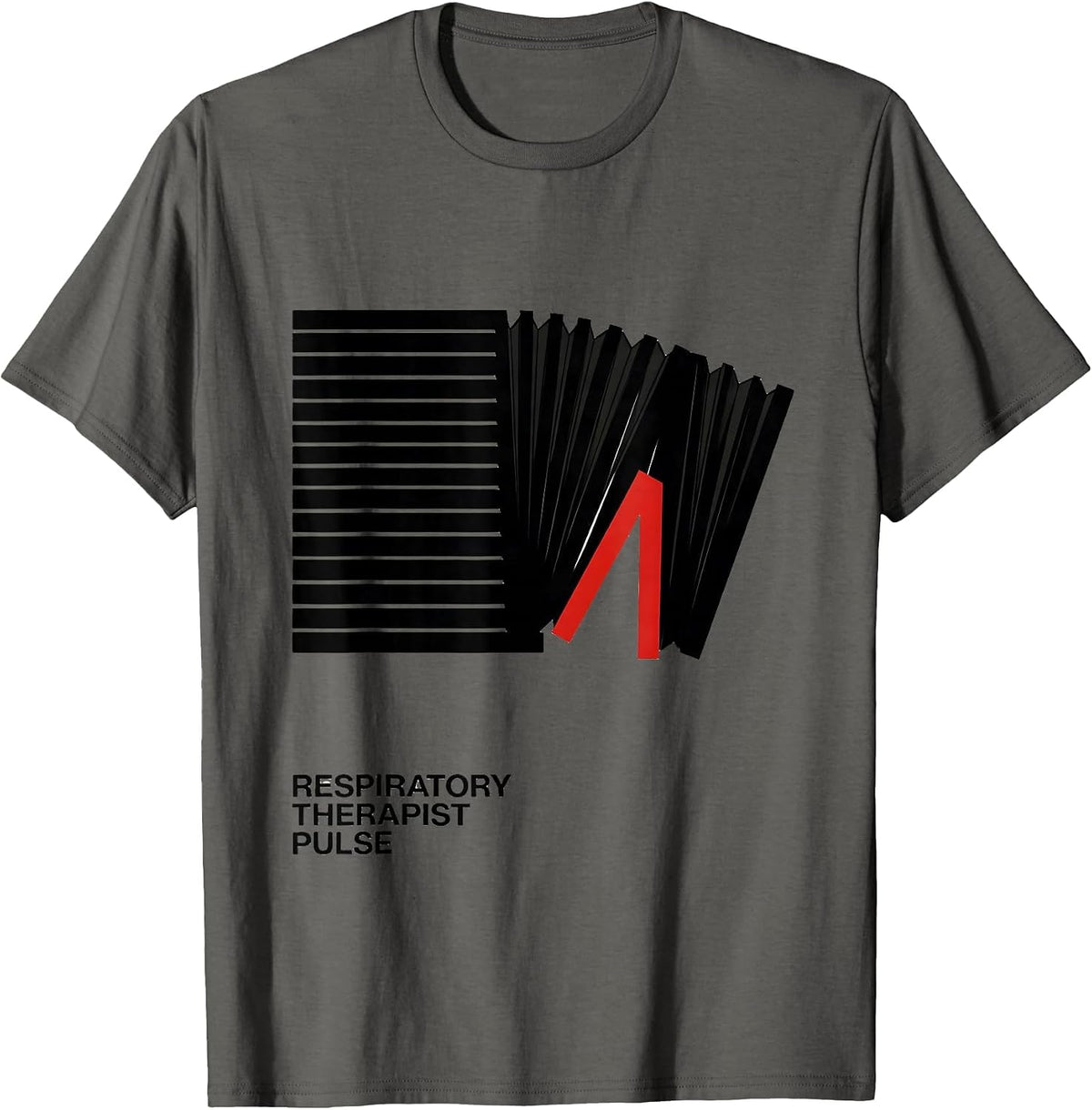 Respiratory Therapist Pulse Occupational Heartbeat EKG Pride T-Shirt - Asphalt Grey