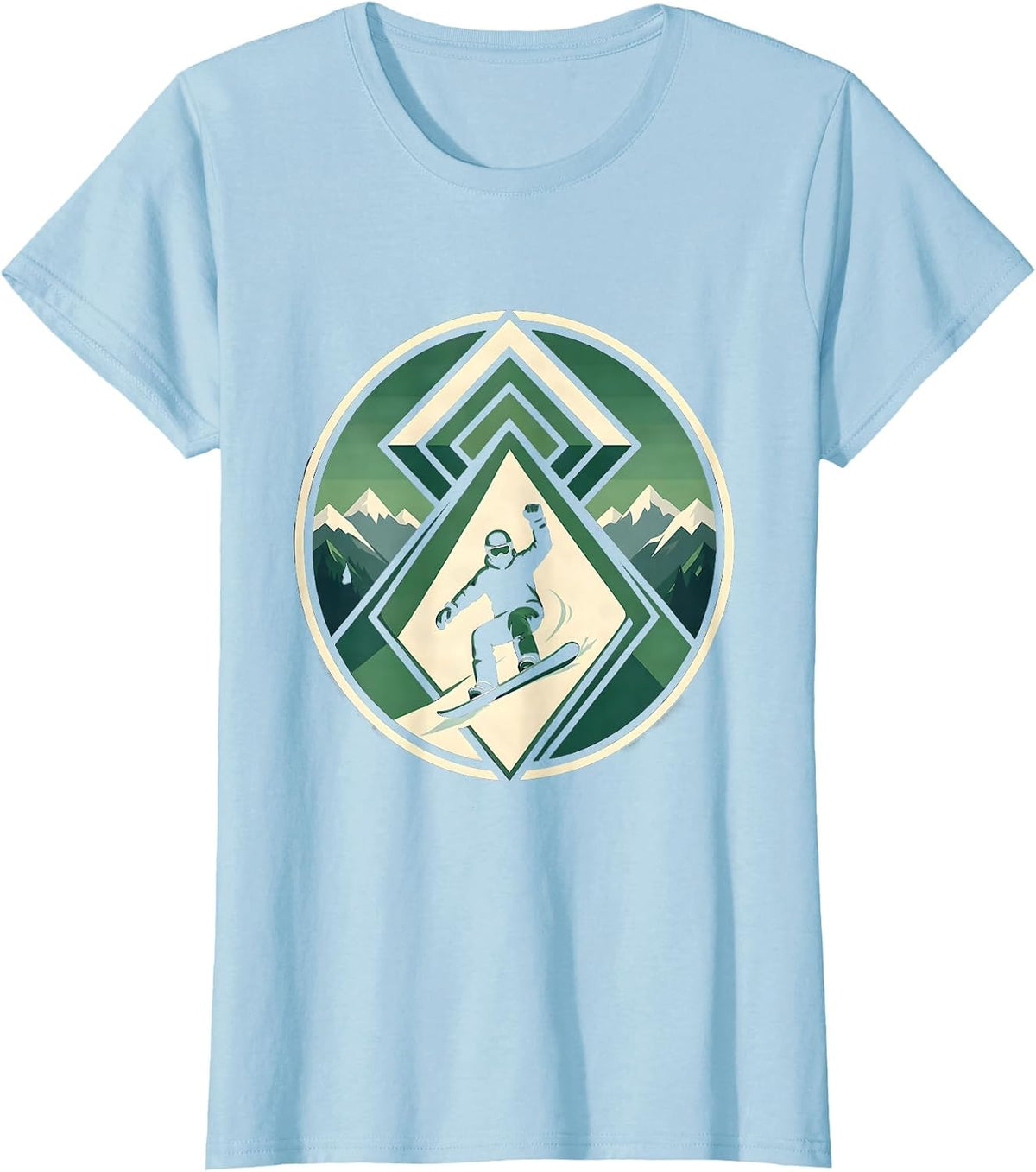 Snowboard Dad Double Diamond Badge Winter Humor Gift T-Shirt - Baby Blue