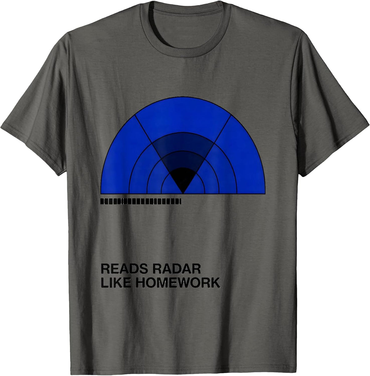 Men's Reads Radar Like Homework Funny Storm Chaser Meteorology T-Shirt - Asphalt Grey
