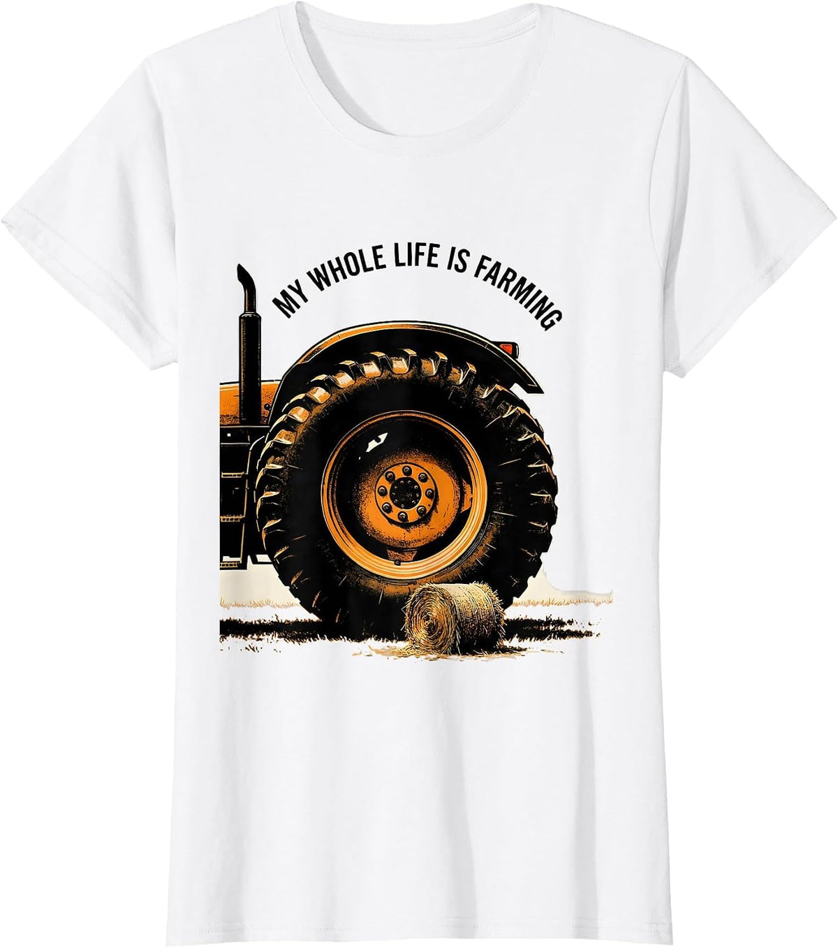 Women's My Whole Life Is Farming Funny Farm Dad Tractor Enthusiast T-Shirt - White