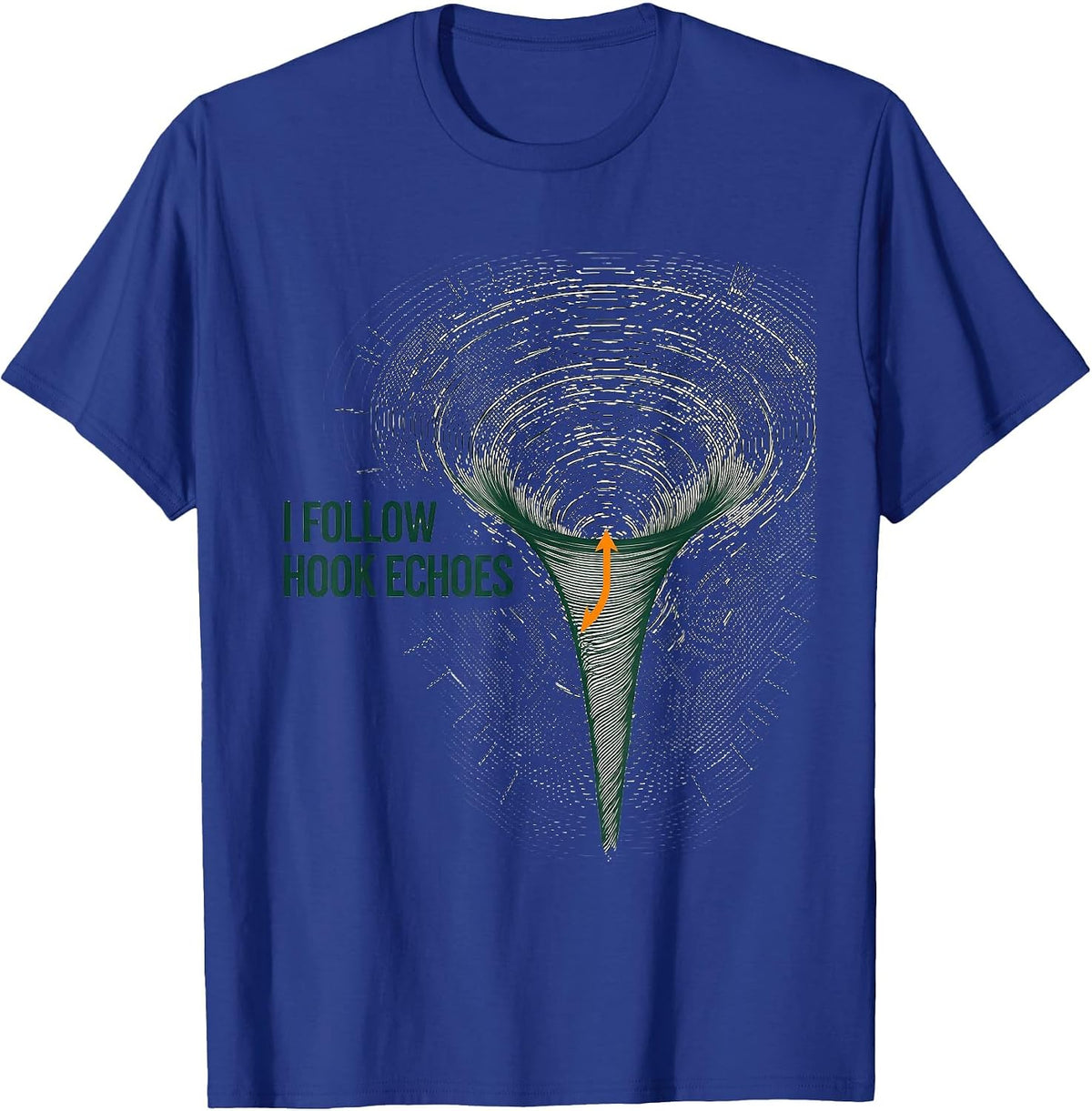Men's I Follow Hook Echoes Topographic Contour Storm Chaser T-Shirt - Royal Blue