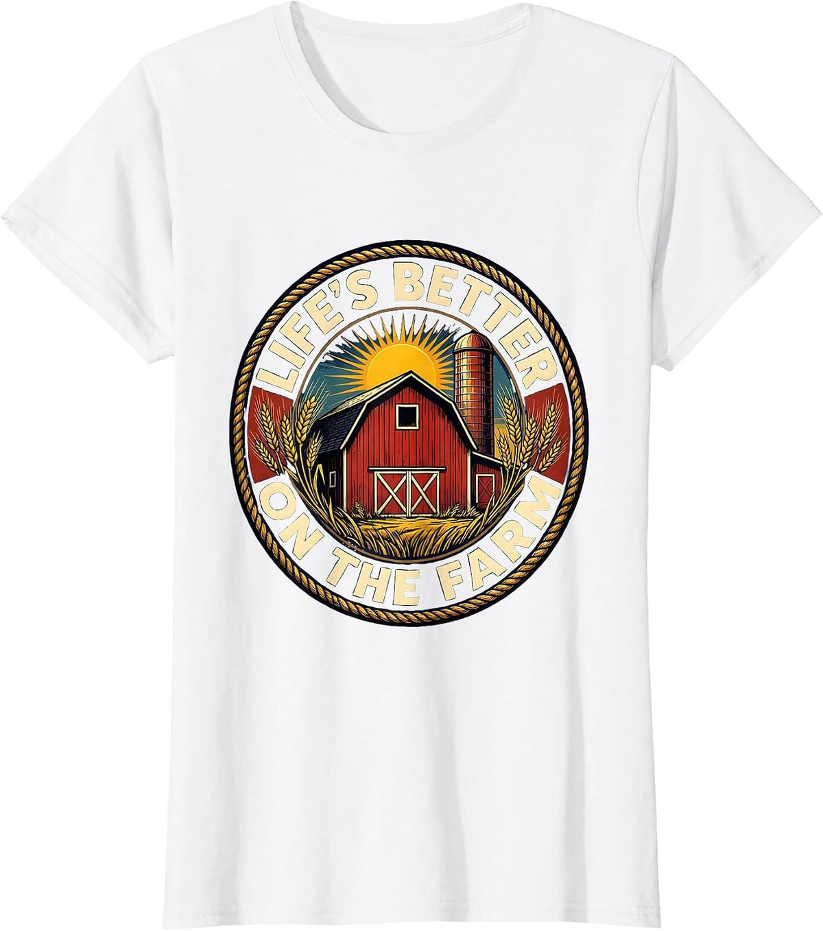 Life's Better On The Farm Country Living Design T-Shirt - White