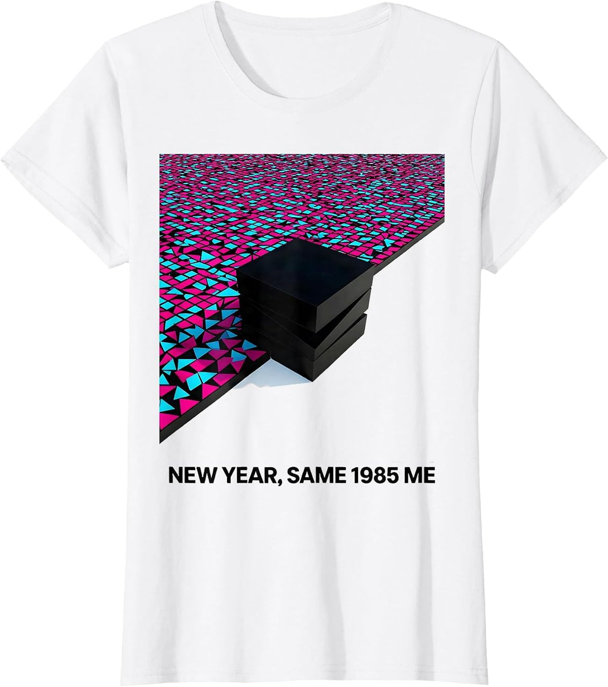 Women's New Year, Same 1985 Me Retro 80s Party Costume Throwback T-Shirt - White