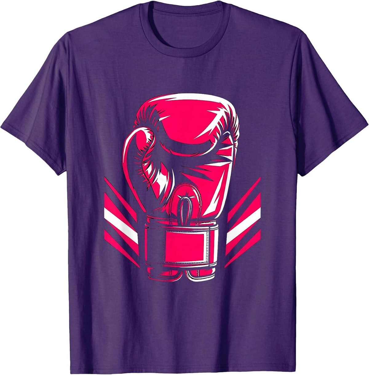 Men's Pink Out Boxer Victory Raise Graphic Design T-Shirt - Purple