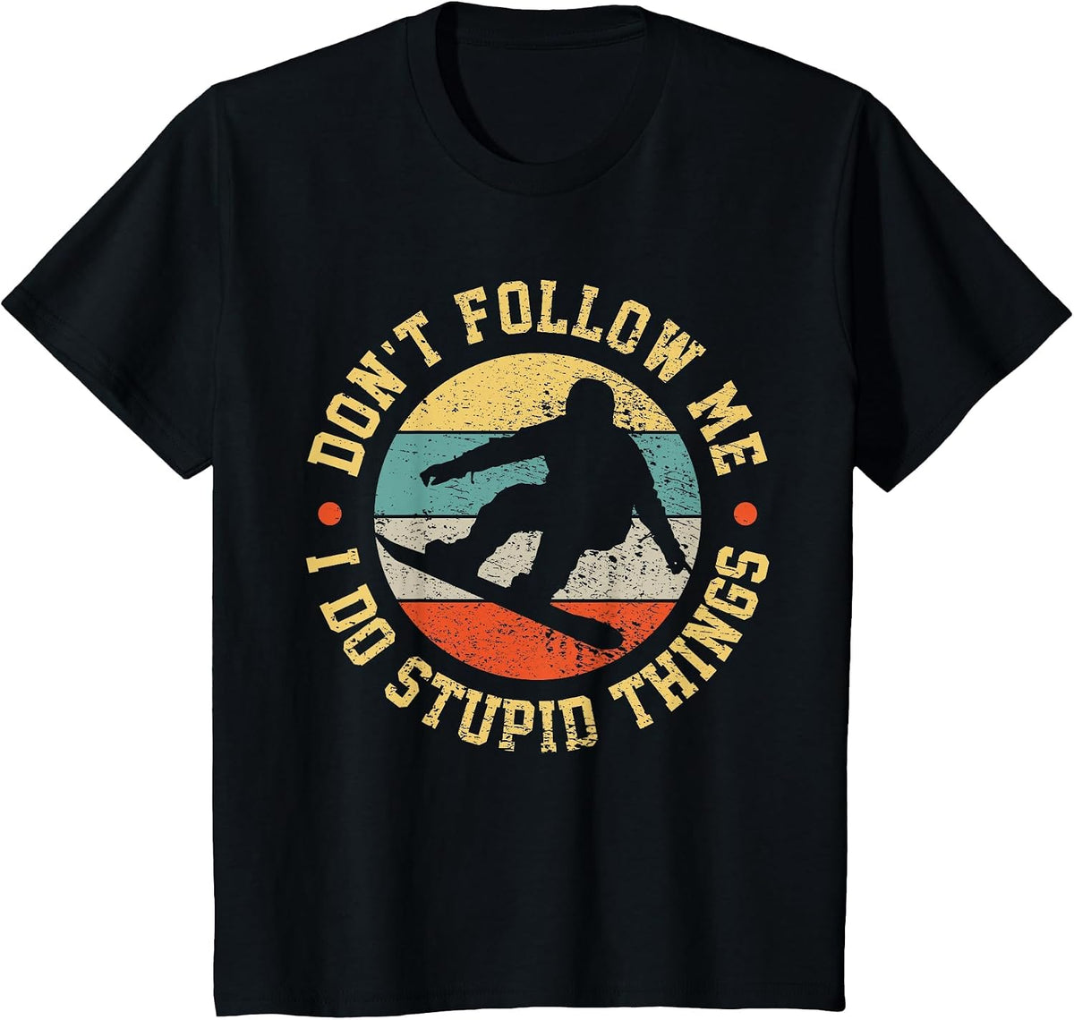 Snowboarding Snowboard Retro Vintage T-Shirt - Black