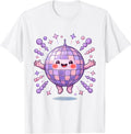 Men's Disco Ball Scattered Light Reflections Graphic T-Shirt - White