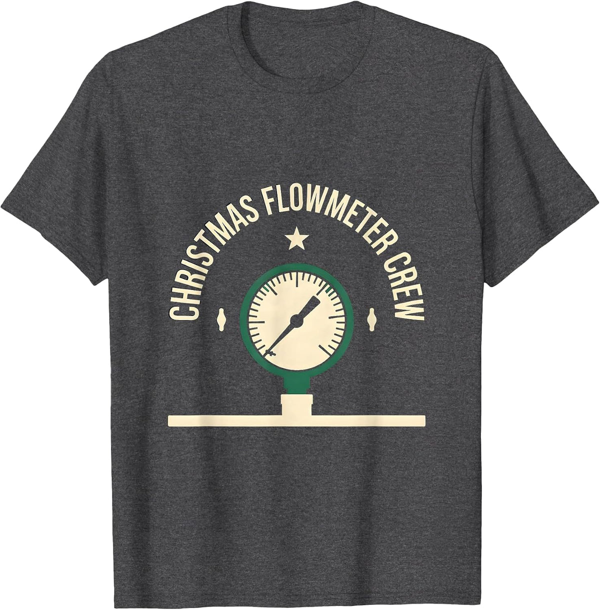 Men's Christmas Flowmeter Crew Funny Respiratory Therapist RT Gift T-Shirt - Dark Heather Grey