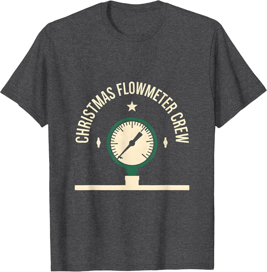 Men's Christmas Flowmeter Crew Funny Respiratory Therapist RT Gift T-Shirt - Dark Heather Grey