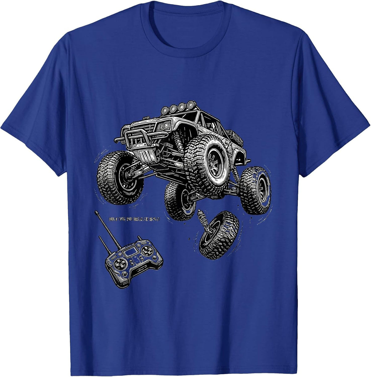 Build Tune Run Break Fix Repeat Funny RC Car Racing Gearhead T-Shirt - Royal Blue