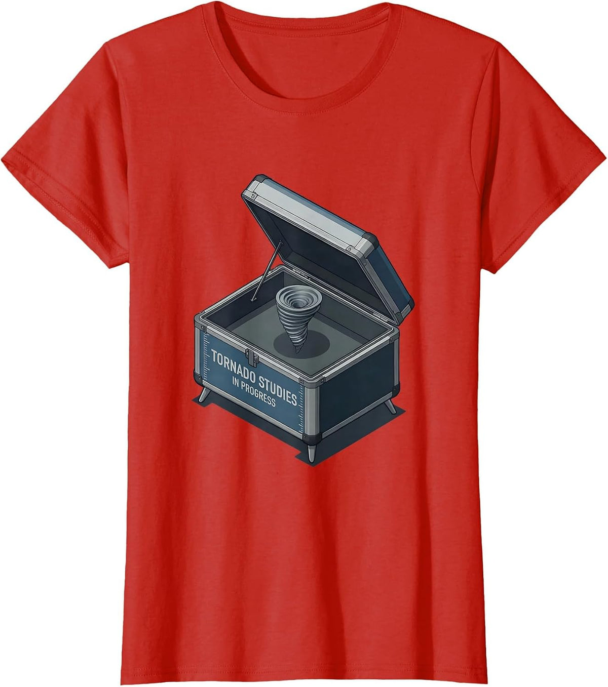 Tornado Studies In Progress Funny Storm Chaser Meteorology T-Shirt - Red