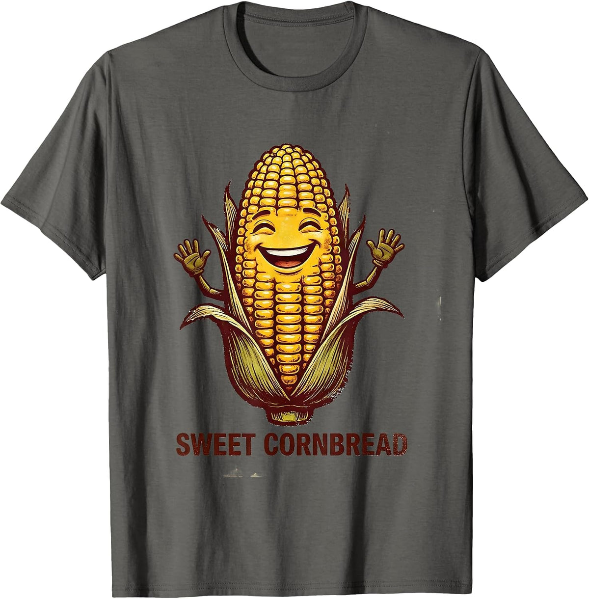 Sweet Cornbread Funny Matching Couples Thanksgiving T-Shirt - Asphalt Grey