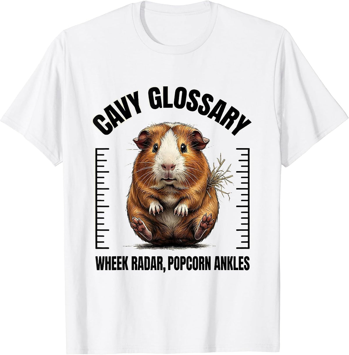 Men's Cavy Glossary: Wheek Radar, Popcorn Ankles Funny Cavy Lover T-Shirt - White