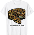 Men's Just A Kid Who Loves Ball Pythons Funny Reptile Lover Gift T-Shirt - White