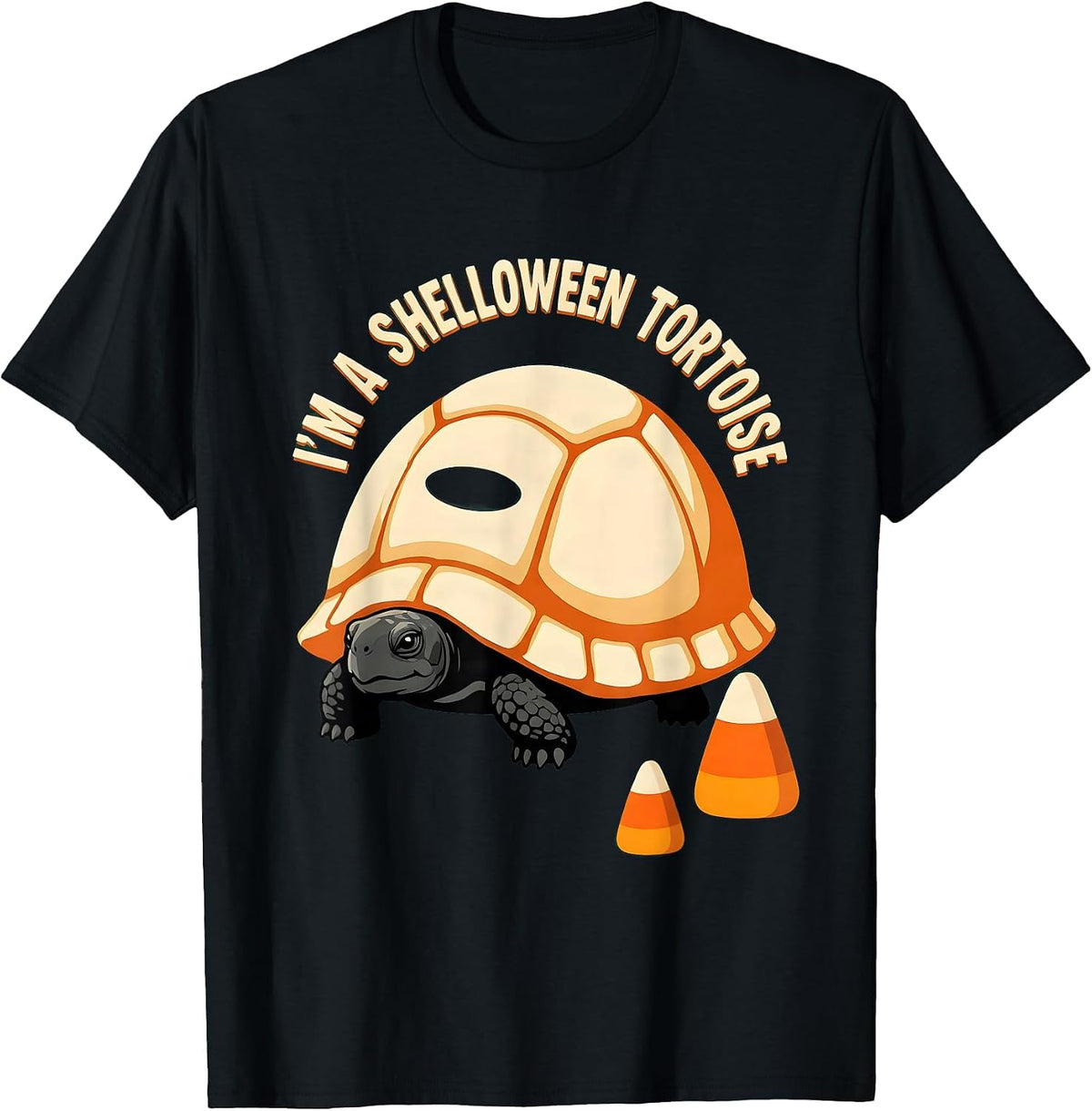 Men's I'm a Shelloween Tortoise Funny Halloween Costume T-Shirt - Black