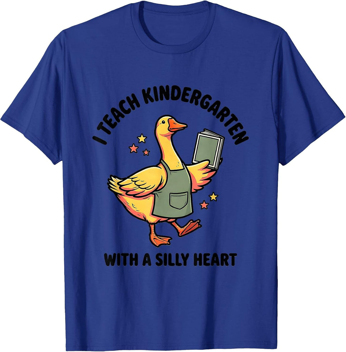 Men's I Teach Kindergarten With a Silly Heart Funny Teacher T-Shirt - Royal Blue