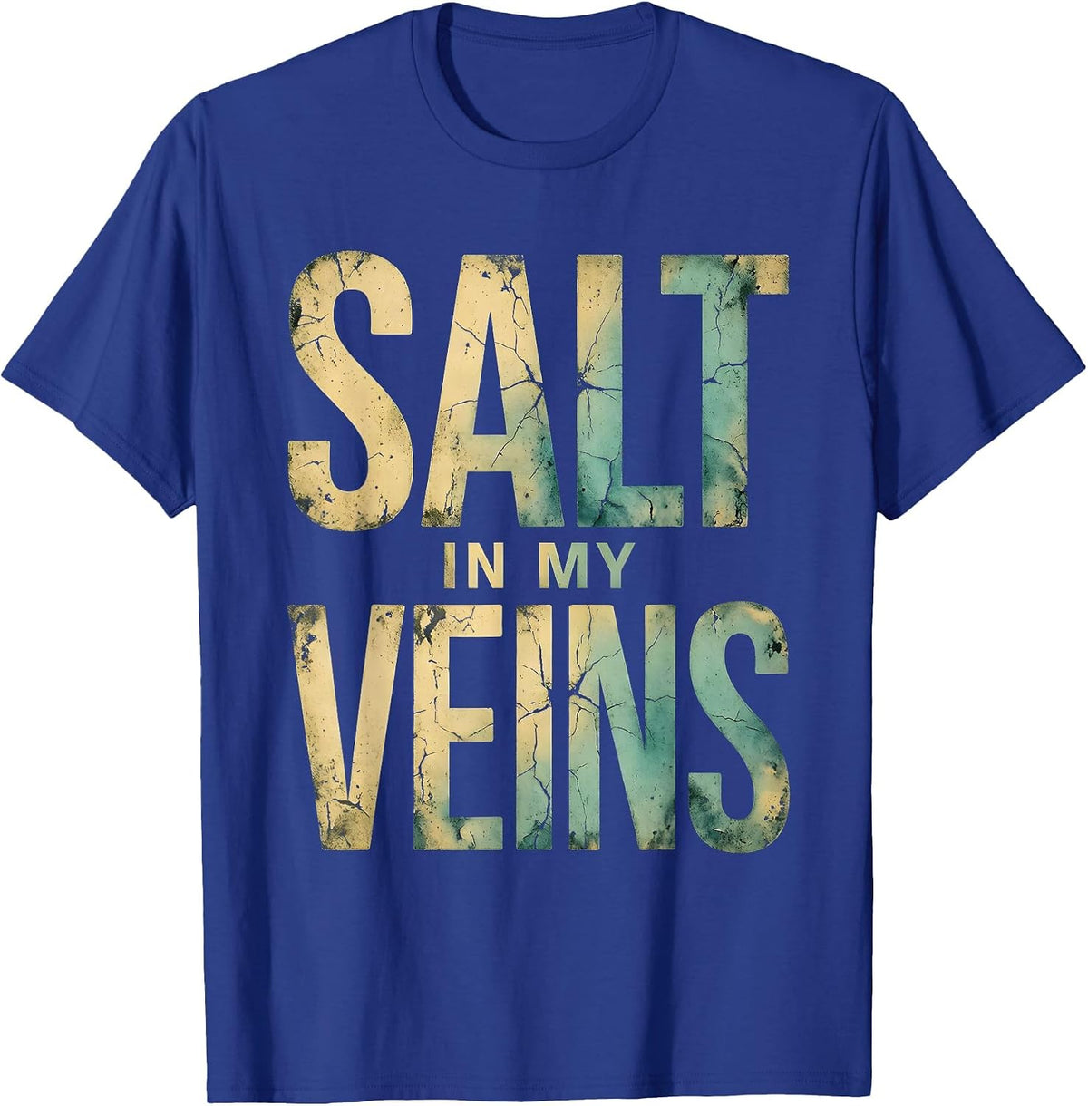 Salt In My Veins Pirate Nautical Design T-Shirt - Royal Blue