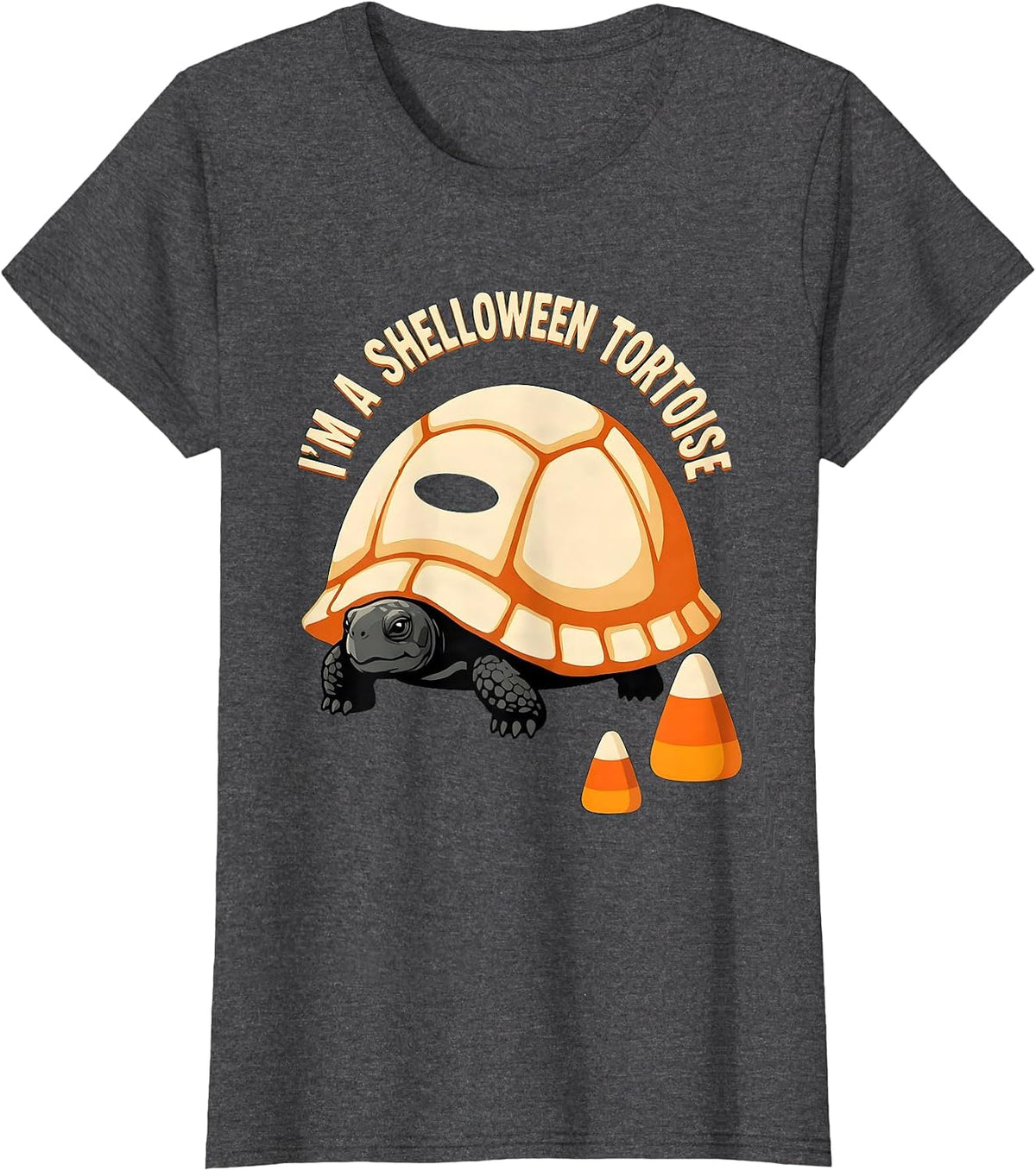 Women's I'm a Shelloween Tortoise Funny Halloween Costume T-Shirt - Dark Heather Grey
