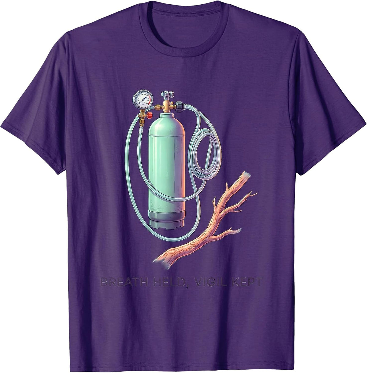 Breath Held Vigil Kept Respiratory Therapist RT Care Week T-Shirt - Purple