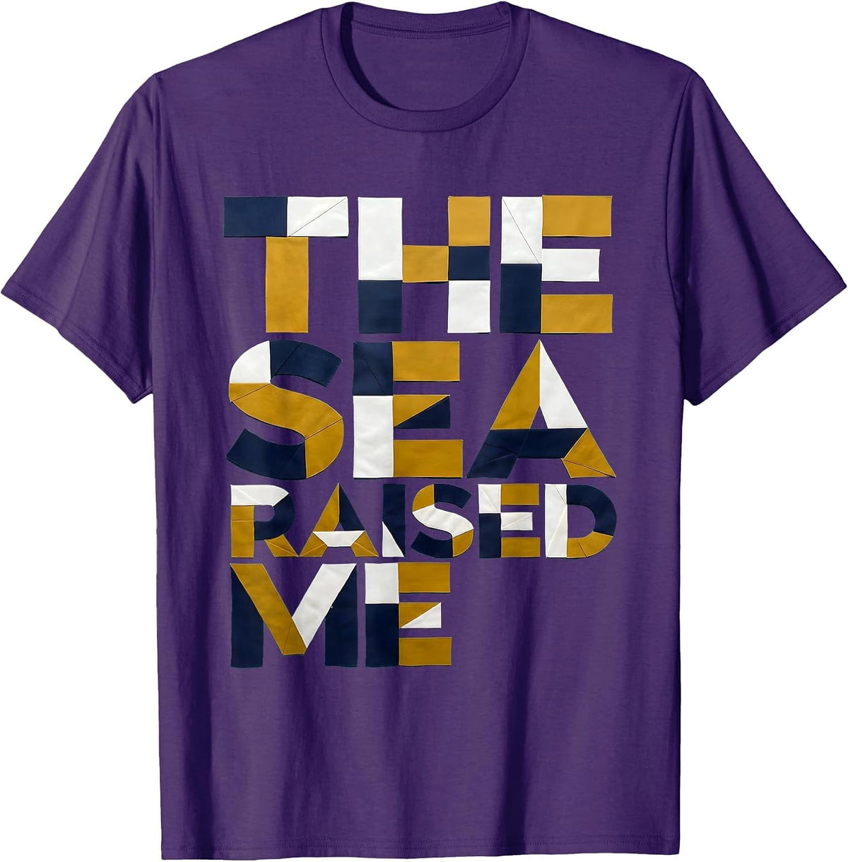 Men's The Sea Raised Me Pirate Ocean Design T-Shirt - Purple