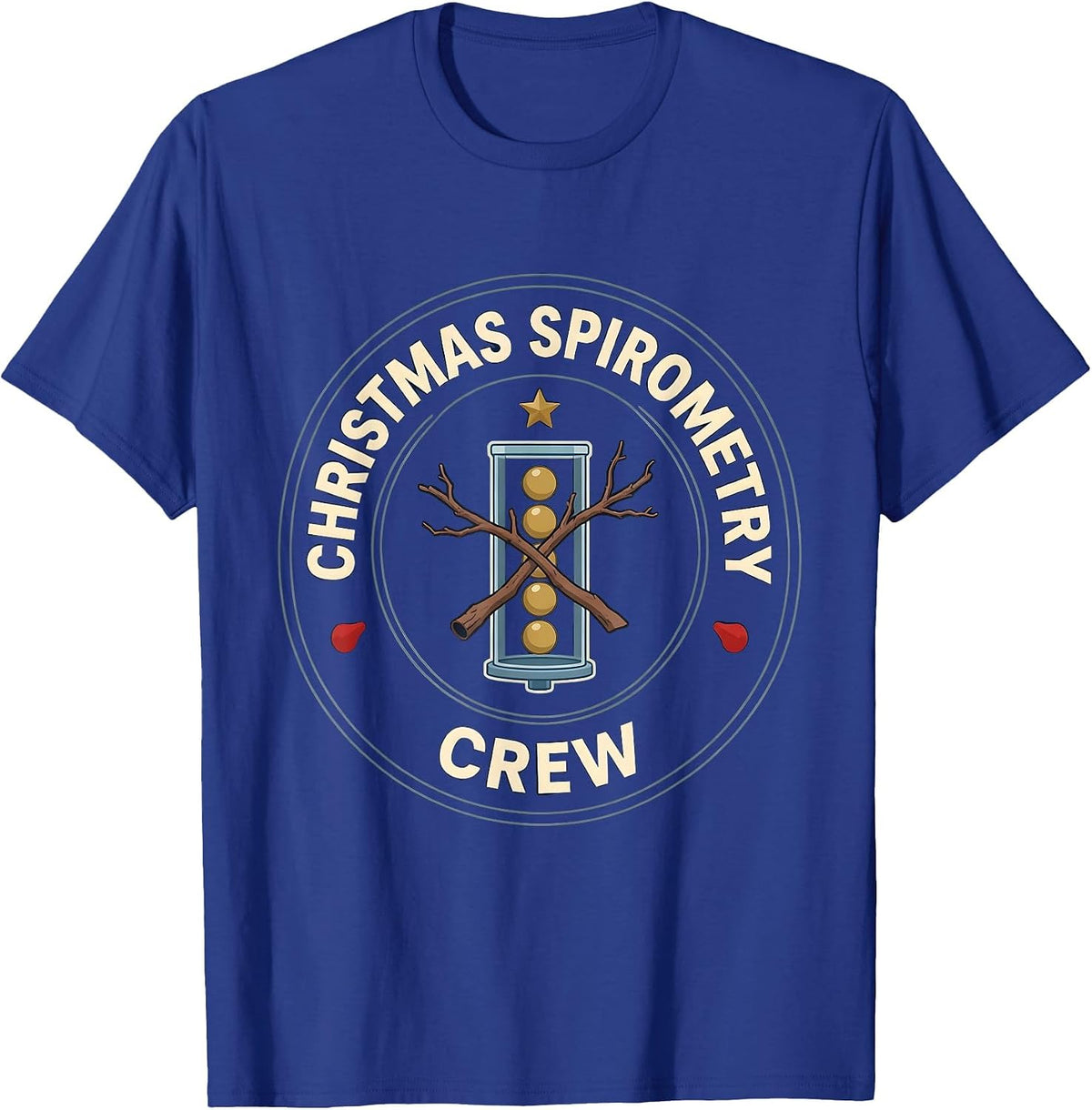 Christmas Spirometry Crew Funny Respiratory Therapist T-Shirt - Royal Blue