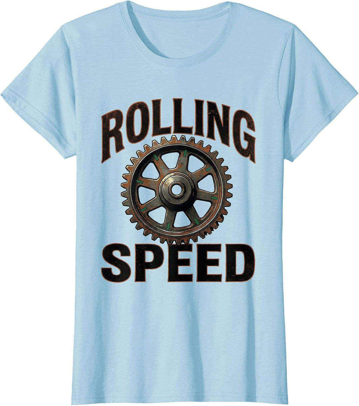 Women's Rolling Speed Vintage Filmmaker Movie Crew Retro Humor T-Shirt - Baby Blue